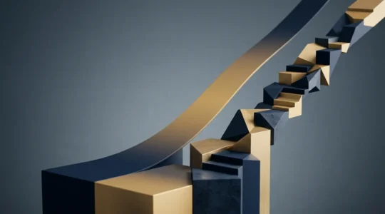 Professional editorial photograph showing investment portfolio growth comparison between passive and active investment strategies in the UK market