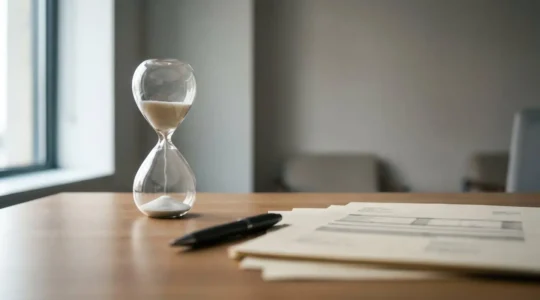 Editorial tax planning concept with natural deadline urgency atmosphere